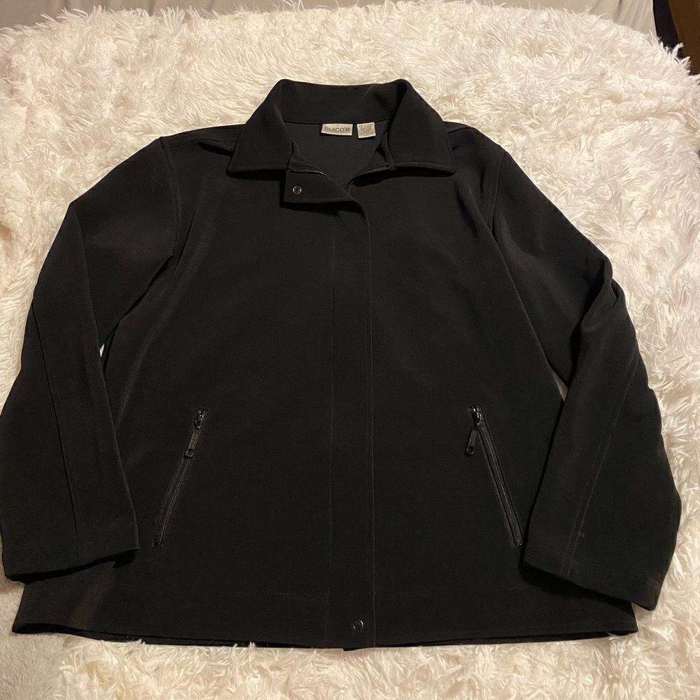 Chico’s Size 2 Black Zip Up Sport Jacket